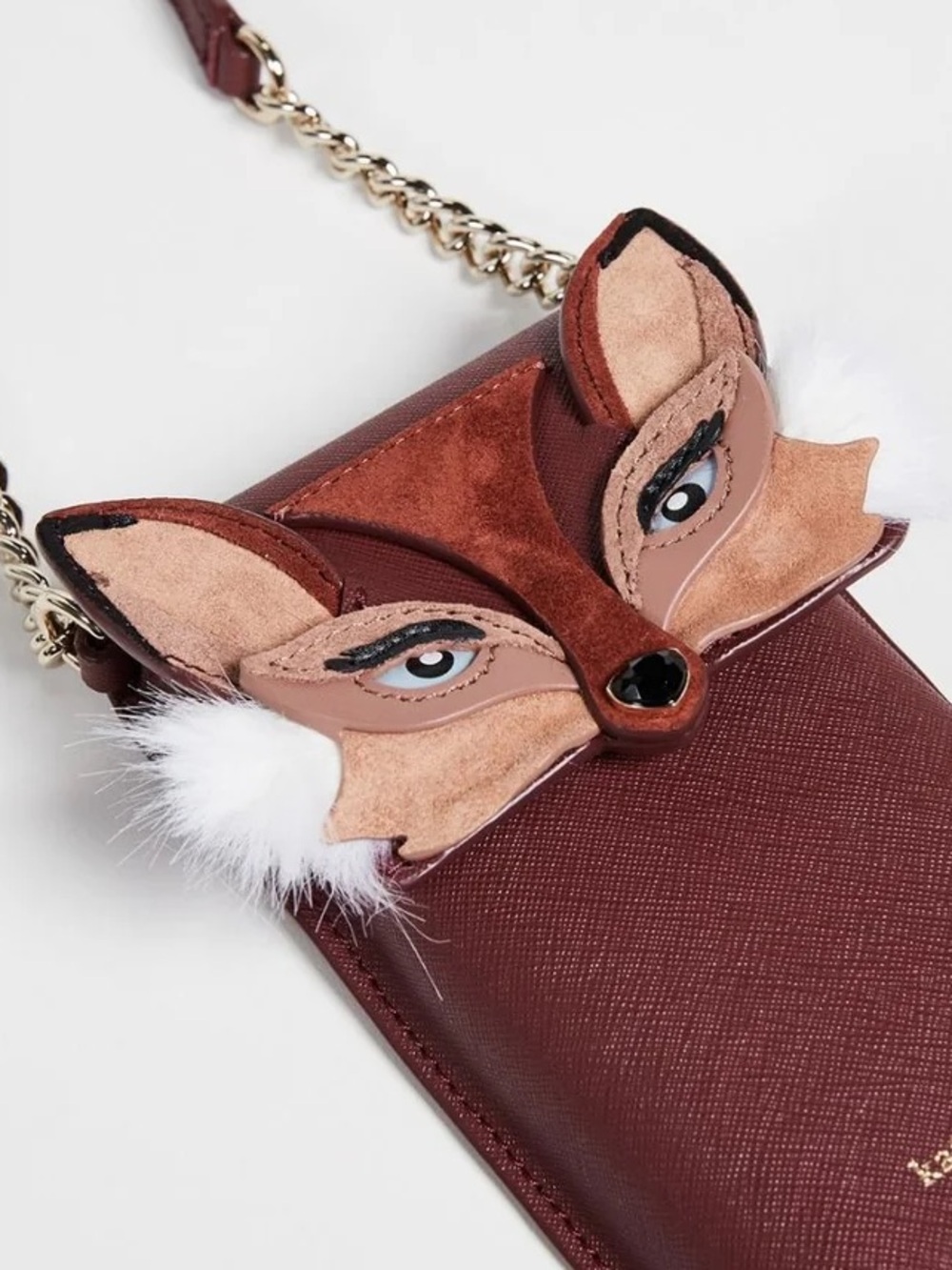 EUC Kate Spade So Foxy Fox Smartphone Case Crossbody Bag Snap Closure Dark Red - Picture 5 of 12